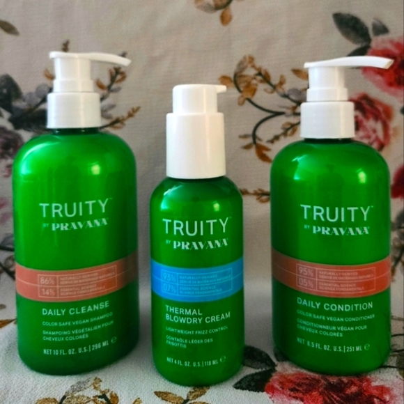 Pravana Truity Vegan Set: Daily Cleanse, Daily Condition & Thermal BlowDry Cream - Picture 1 of 6